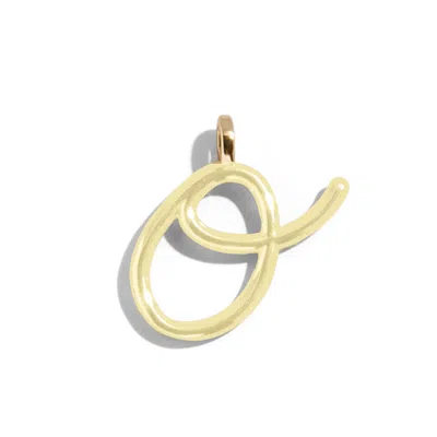Baublebar Custom Butter Yellow Enamel Script Letter Charm In Gold