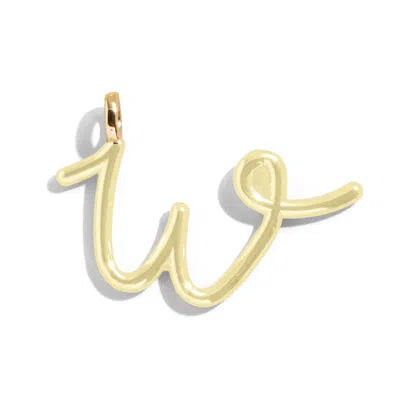 Baublebar Custom Butter Yellow Enamel Script Letter Charm In Gold