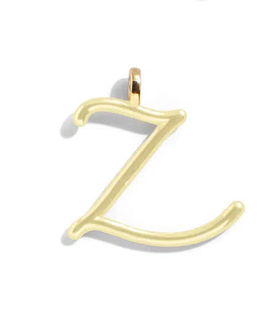 Baublebar Custom Butter Yellow Enamel Script Letter Charm In Gold