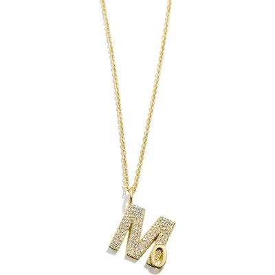 Baublebar Custom Double Initial Pavé Necklace In Clear/gold