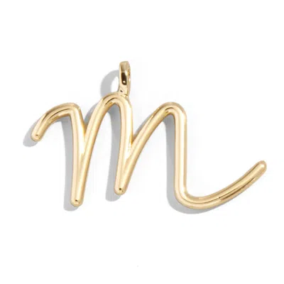 Baublebar Custom Gold Enamel Script Letter Charm In Neutral