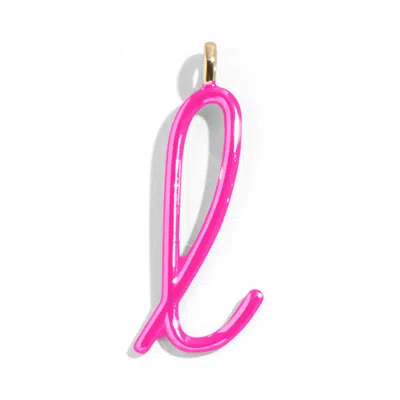 Baublebar Custom Hot Pink Enamel Script Letter Charm
