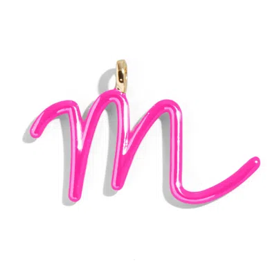 Baublebar Custom Hot Pink Enamel Script Letter Charm
