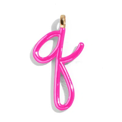 Baublebar Custom Hot Pink Enamel Script Letter Charm