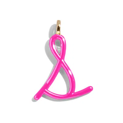 Baublebar Custom Hot Pink Enamel Script Letter Charm
