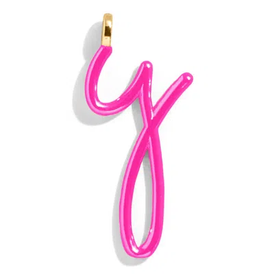 Baublebar Custom Hot Pink Enamel Script Letter Charm