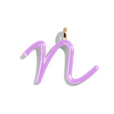 Baublebar Custom Lilac Enamel Script Letter Charm In Burgundy
