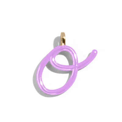 Baublebar Custom Lilac Enamel Script Letter Charm In Burgundy