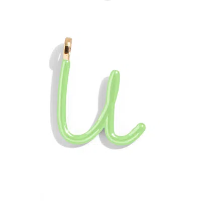 Baublebar Custom Matcha Green  Enamel Script Letter Charm