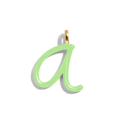 Baublebar Custom Matcha Green Enamel Script Letter Charm
