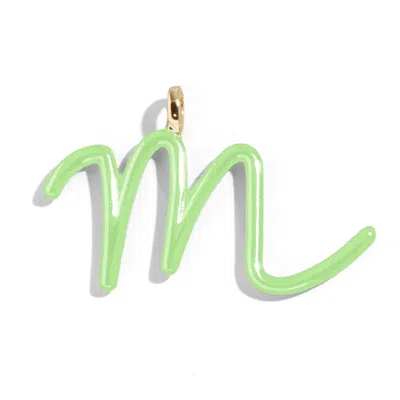 Baublebar Custom Matcha Green Enamel Script Letter Charm