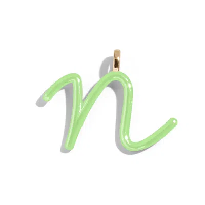 Baublebar Custom Matcha Green Enamel Script Letter Charm