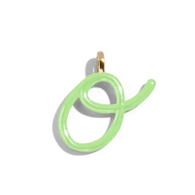 Baublebar Custom Matcha Green Enamel Script Letter Charm