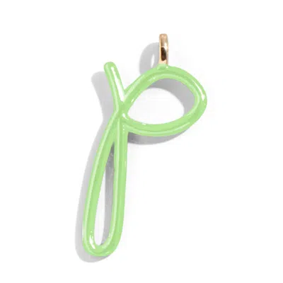 Baublebar Custom Matcha Green Enamel Script Letter Charm