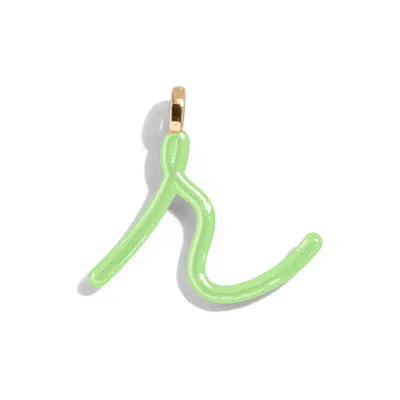 Baublebar Custom Matcha Green Enamel Script Letter Charm