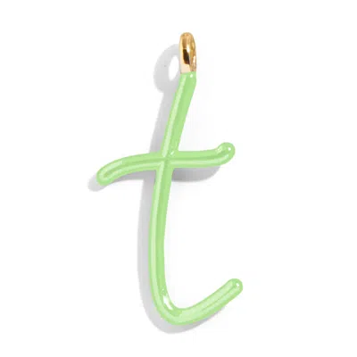 Baublebar Custom Matcha Green Enamel Script Letter Charm