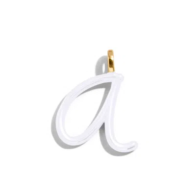 Baublebar Custom Pure White Enamel Script Letter Charm