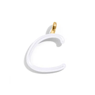 Baublebar Custom Pure White Enamel Script Letter Charm