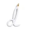 Baublebar Custom Pure White Enamel Script Letter Charm In White