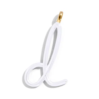 Baublebar Custom Pure White Enamel Script Letter Charm