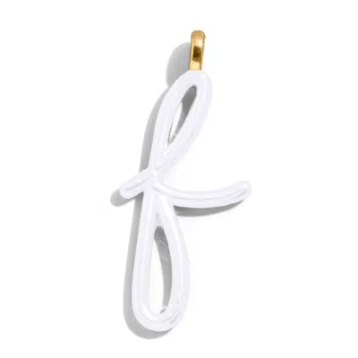 Baublebar Custom Pure White Enamel Script Letter Charm