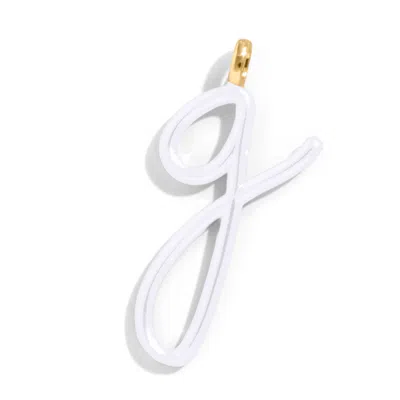 Baublebar Custom Pure White Enamel Script Letter Charm