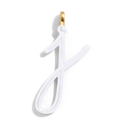Baublebar Custom Pure White Enamel Script Letter Charm