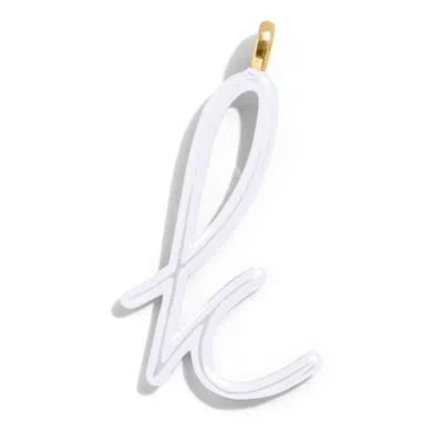 Baublebar Custom Pure White Enamel Script Letter Charm