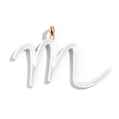 Baublebar Custom Pure White Enamel Script Letter Charm