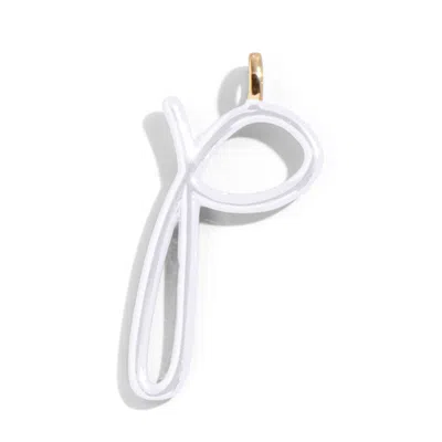 Baublebar Custom Pure White Enamel Script Letter Charm