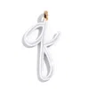 Baublebar Custom Pure White Enamel Script Letter Charm In White