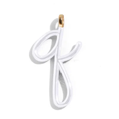 Baublebar Custom Pure White Enamel Script Letter Charm