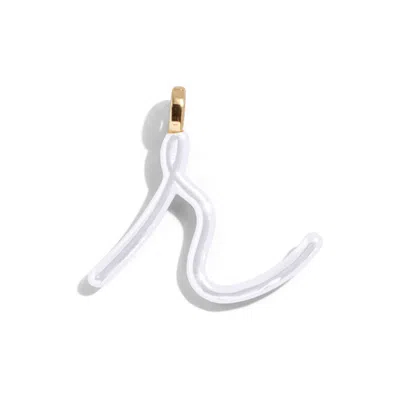 Baublebar Custom Pure White Enamel Script Letter Charm