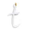 Baublebar Custom Pure White Enamel Script Letter Charm In White