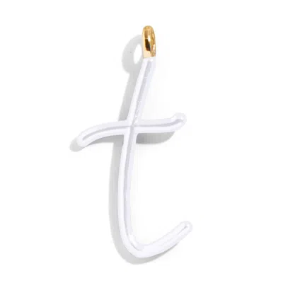 Baublebar Custom Pure White Enamel Script Letter Charm
