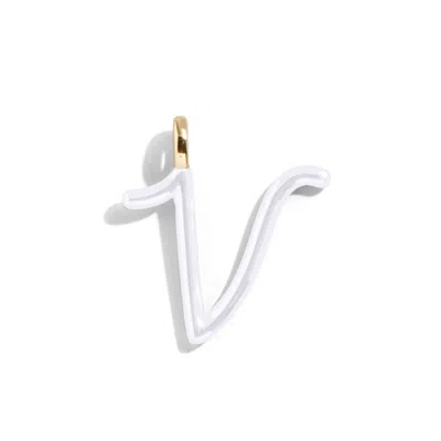 Baublebar Custom Pure White Enamel Script Letter Charm