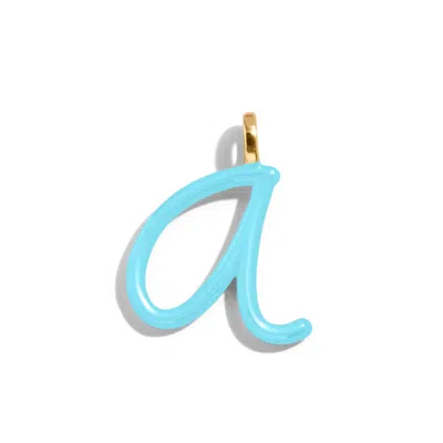 Baublebar Custom Turquoise Enamel Script Letter Charm In Blue