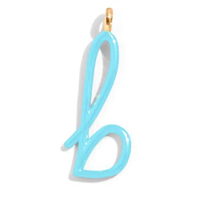 Baublebar Custom Turquoise Enamel Script Letter Charm In Blue