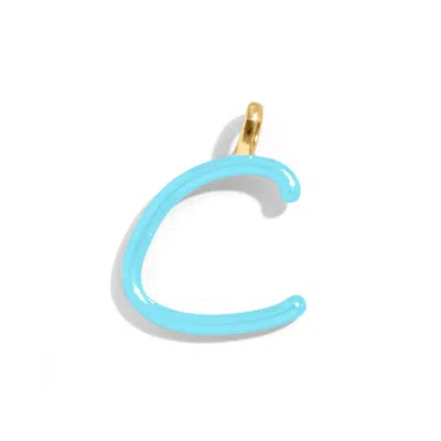 Baublebar Custom Turquoise Enamel Script Letter Charm In Blue