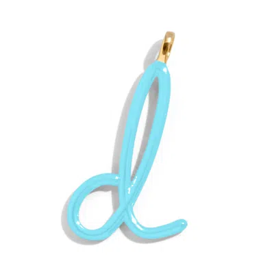 Baublebar Custom Turquoise Enamel Script Letter Charm In Blue