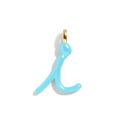 Baublebar Custom Turquoise Enamel Script Letter Charm In Blue