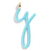 Baublebar Custom Turquoise Enamel Script Letter Charm In Blue