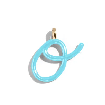 Baublebar Custom Turquoise Enamel Script Letter Charm In Brown