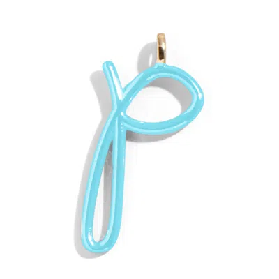 Baublebar Custom Turquoise Enamel Script Letter Charm In Brown