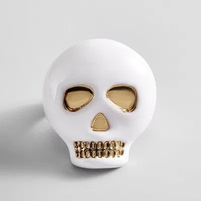 Baublebar Dead Set Skull Ring In White
