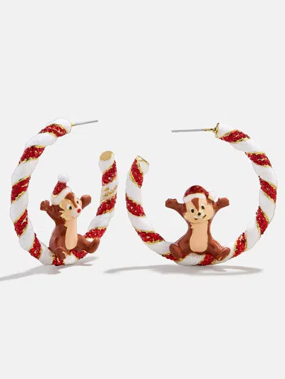 Baublebar Disney Chip ‘n Dale Candy Cane Hoop Earrings In White