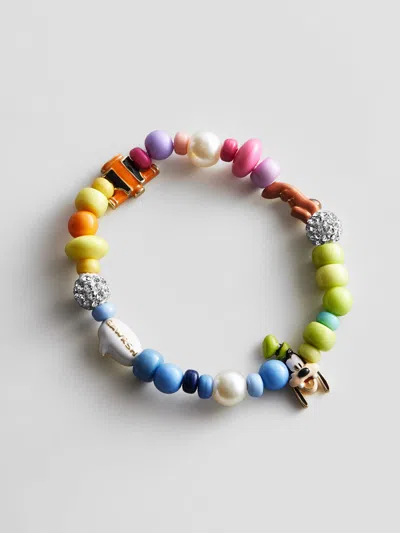 Baublebar Disney Goofy Beaded Multicolored Charm Bracelet