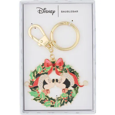 Baublebar Disney Mickey & Minnie Holiday Wreath Bag Charm In Multi