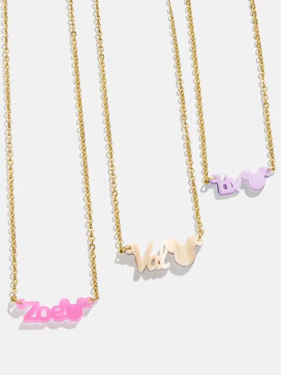 Baublebar Disney Mickey Mouse Acrylic Custom Nameplate Necklace In Gold