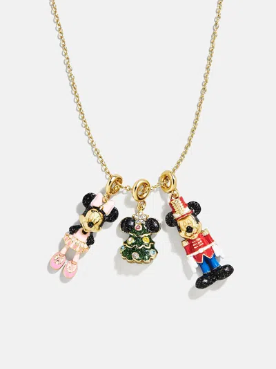 Baublebar Disney Mickey Mouse & Minnie Mouse Nutcracker Charm Necklace In Gold